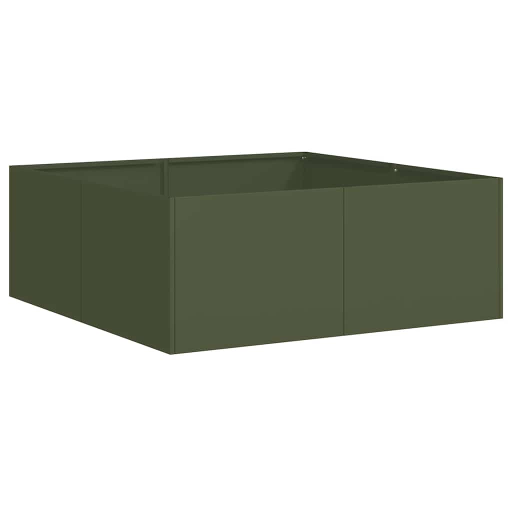 Ζαρντινιέρα Λαδί 80x80x30 εκ. από Χάλυβα - Pakobazaar
