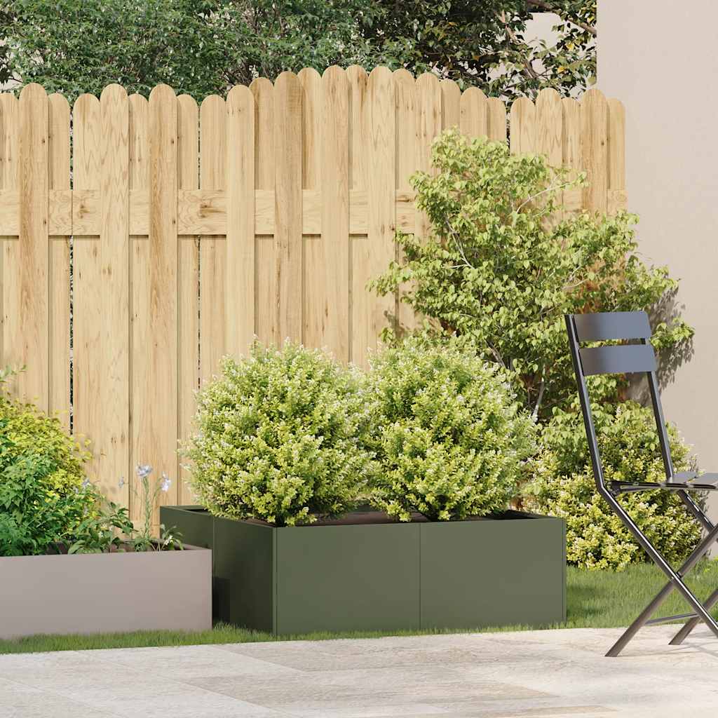 Ζαρντινιέρα Λαδί 80x80x30 εκ. από Χάλυβα - Pakobazaar