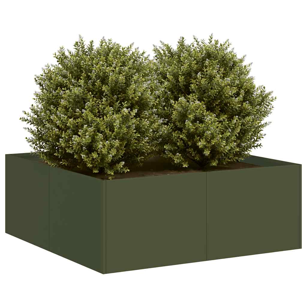 Ζαρντινιέρα Λαδί 80x80x30 εκ. από Χάλυβα - Pakobazaar