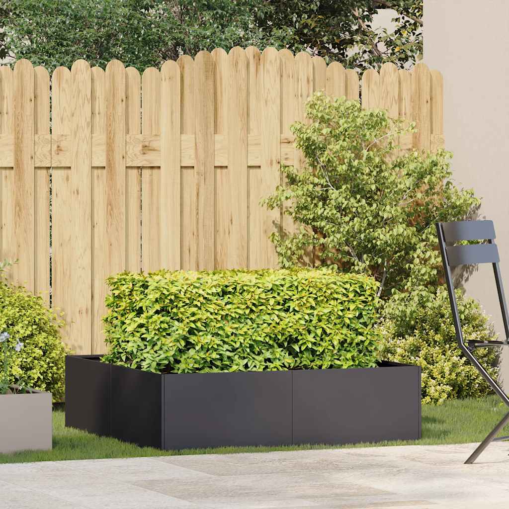 Ζαρντινιέρα Μαύρη 100x100x30 εκ. από Χάλυβα