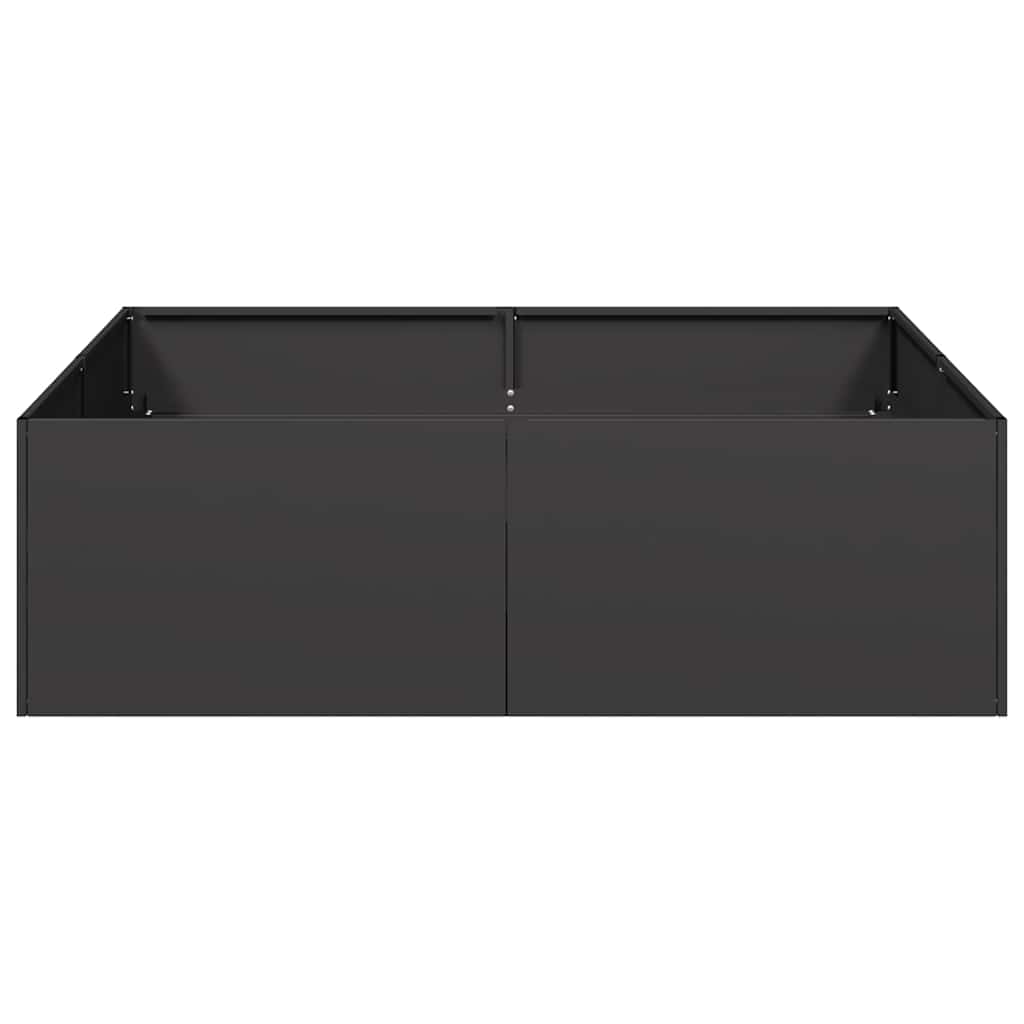 Ζαρντινιέρα Μαύρη 100x100x30 εκ. από Χάλυβα