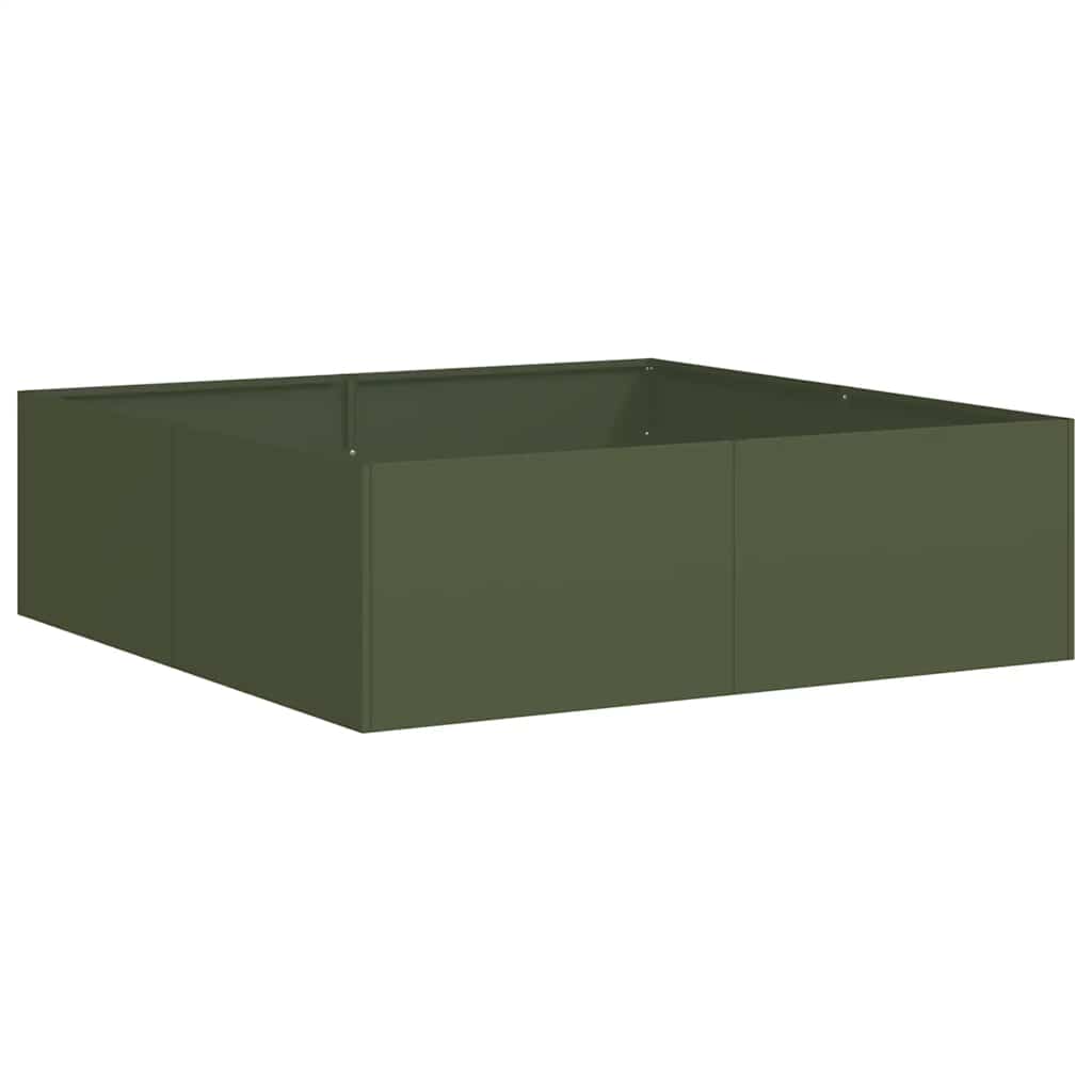 Ζαρντινιέρα Λαδί 100x100x30 εκ. από Χάλυβα