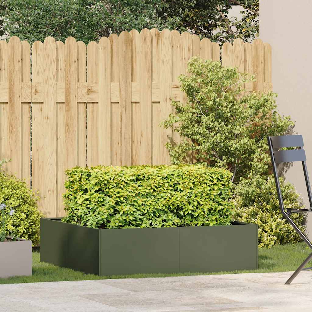Ζαρντινιέρα Λαδί 100x100x30 εκ. από Χάλυβα