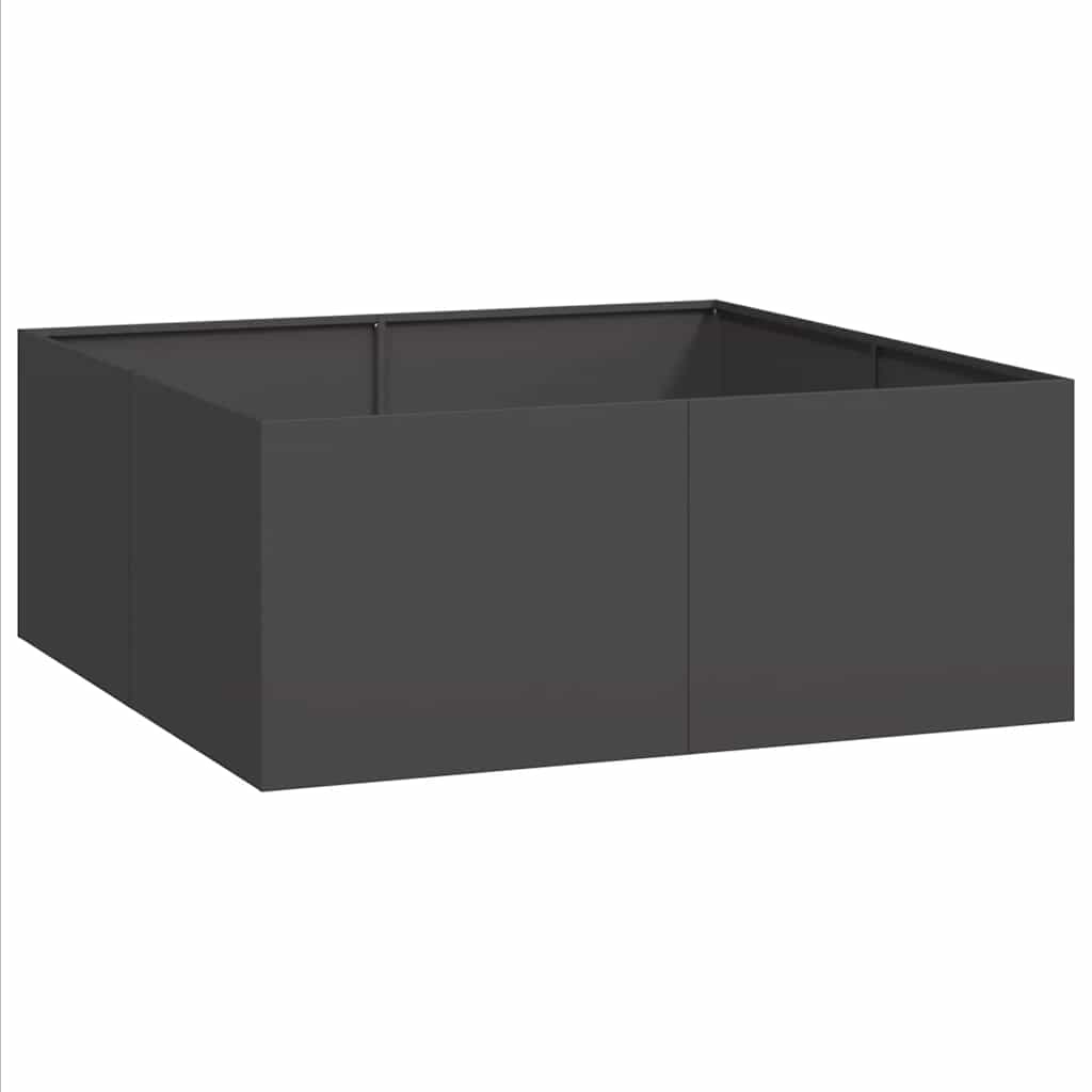 Ζαρντινιέρα Μαύρη 100x100x40 εκ. από Χάλυβα