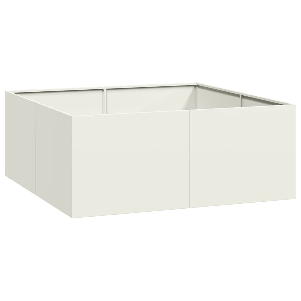 Ζαρντινιέρα Λευκή 100x100x40 εκ. από Χάλυβα