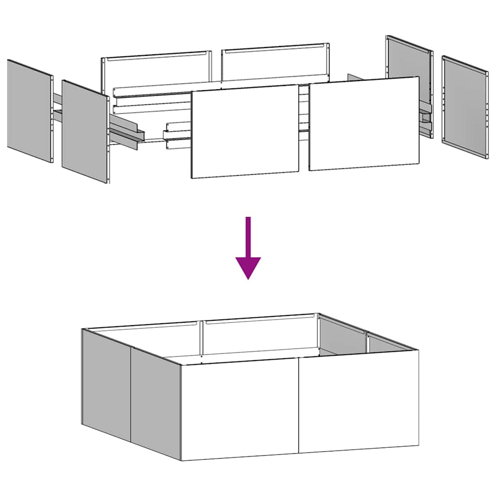 Ζαρντινιέρα Λευκή 100x100x40 εκ. από Χάλυβα