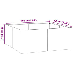 Ζαρντινιέρα Ανθρακί 100x100x40 εκ. από Χάλυβα