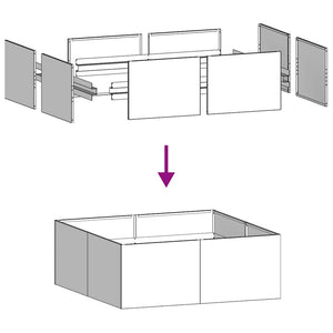 Ζαρντινιέρα 100x100x40 εκ. από Γαλβανισμένο Ατσάλι