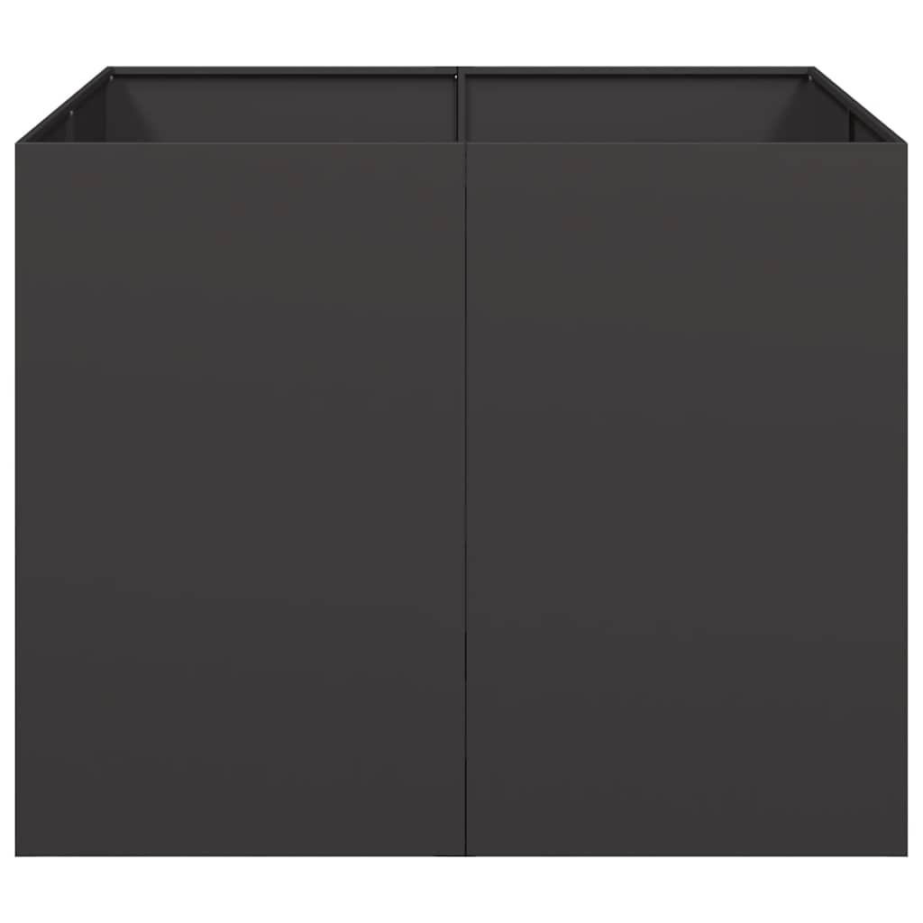 Ζαρντινιέρα Μαύρη 100x100x80 εκ. από Χάλυβα - Pakobazaar