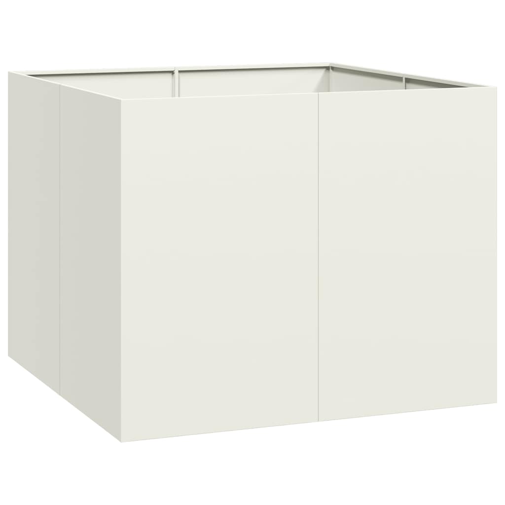 Ζαρντινιέρα Λευκή 100x100x80 εκ. από Χάλυβα - Pakobazaar