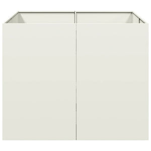 Ζαρντινιέρα Λευκή 100x100x80 εκ. από Χάλυβα - Pakobazaar