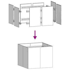 Ζαρντινιέρα Λευκή 100x100x80 εκ. από Χάλυβα - Pakobazaar