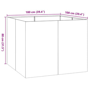 Ζαρντινιέρα Λευκή 100x100x80 εκ. από Χάλυβα - Pakobazaar