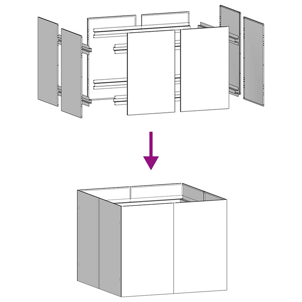 Ζαρντινιέρα Ανθρακί 100x100x80 εκ. από Χάλυβα - Pakobazaar