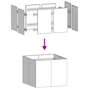 Ζαρντινιέρα Ανθρακί 100x100x80 εκ. από Χάλυβα - Pakobazaar