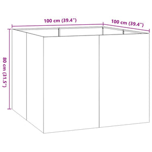 Ζαρντινιέρα Ανθρακί 100x100x80 εκ. από Χάλυβα - Pakobazaar