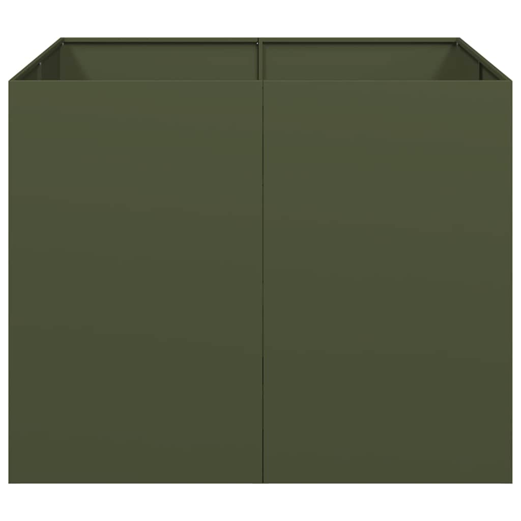 Ζαρντινιέρα Λαδί 100x100x80 εκ. από Χάλυβα