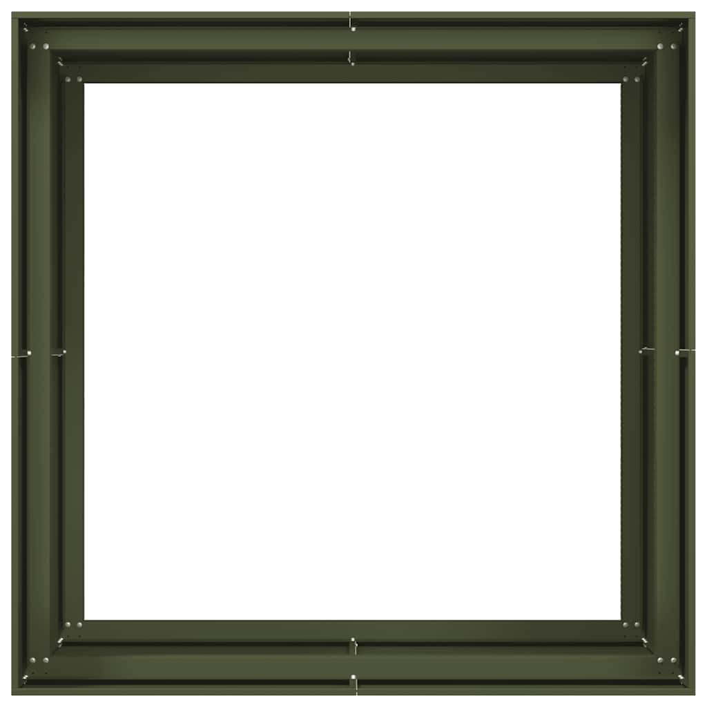 Ζαρντινιέρα Λαδί 100x100x80 εκ. από Χάλυβα