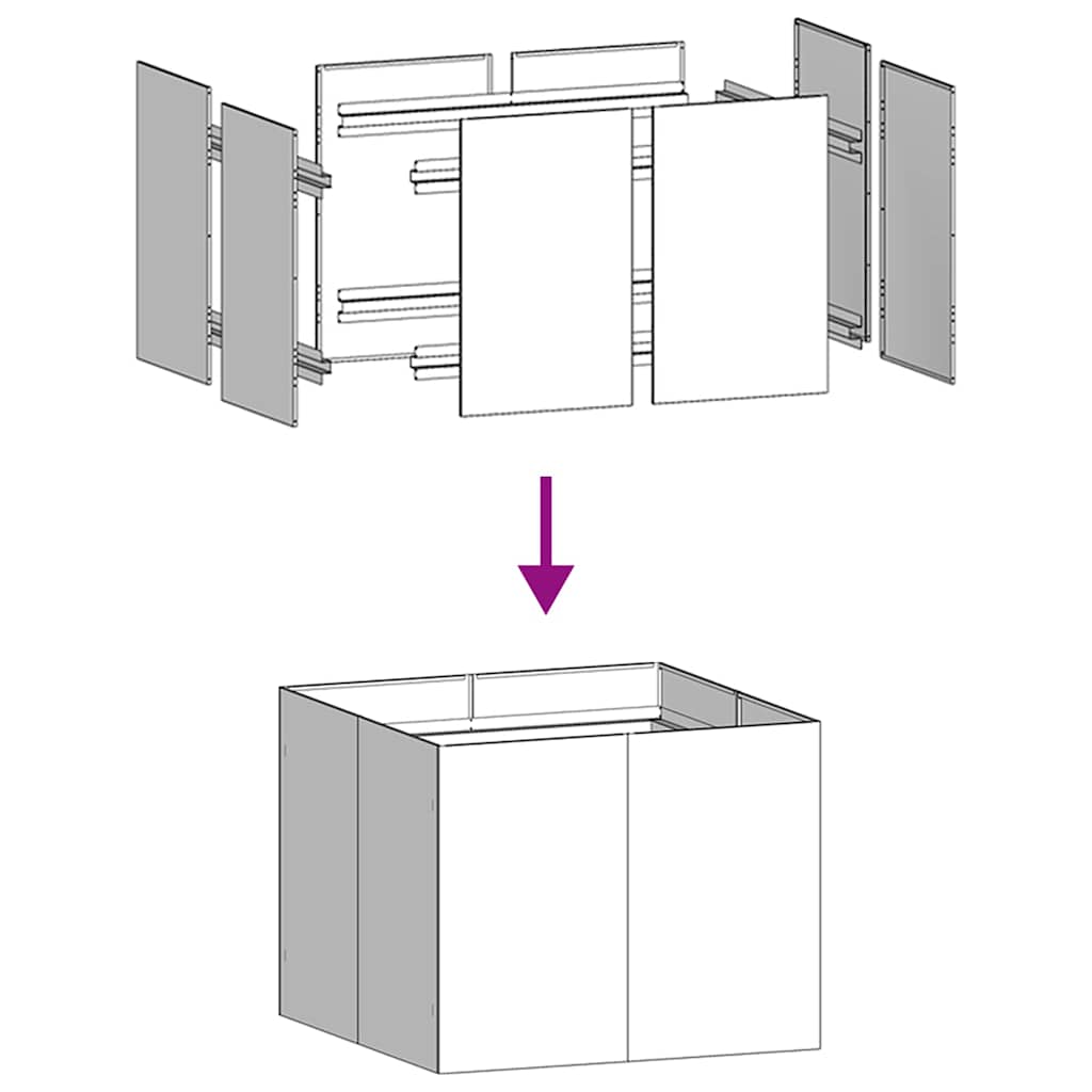 Ζαρντινιέρα 100x100x80 εκ. Ατσάλι Σκληρυθέν στον Αέρα