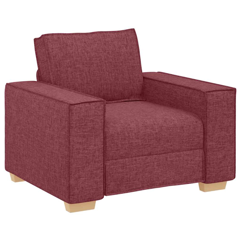 Καναπές 3 pcs Κόκκινο 220 x 80 x 84 εκ Ύφασμα μείγματος λινών - Pakobazaar