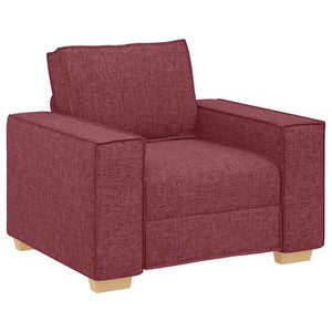 Καναπές 3 pcs Κόκκινο 220 x 80 x 84 εκ Ύφασμα μείγματος λινών - Pakobazaar
