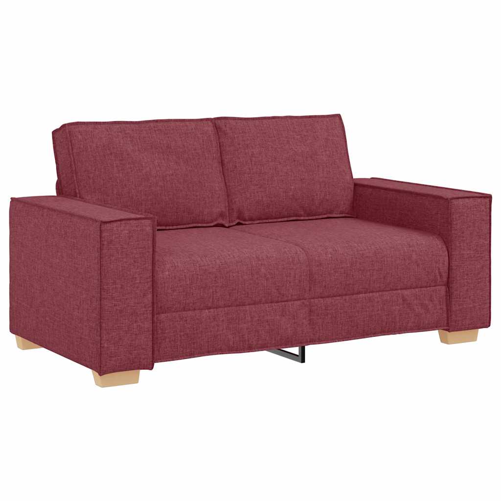 Καναπές 3 pcs Κόκκινο 220 x 80 x 84 εκ Ύφασμα μείγματος λινών - Pakobazaar