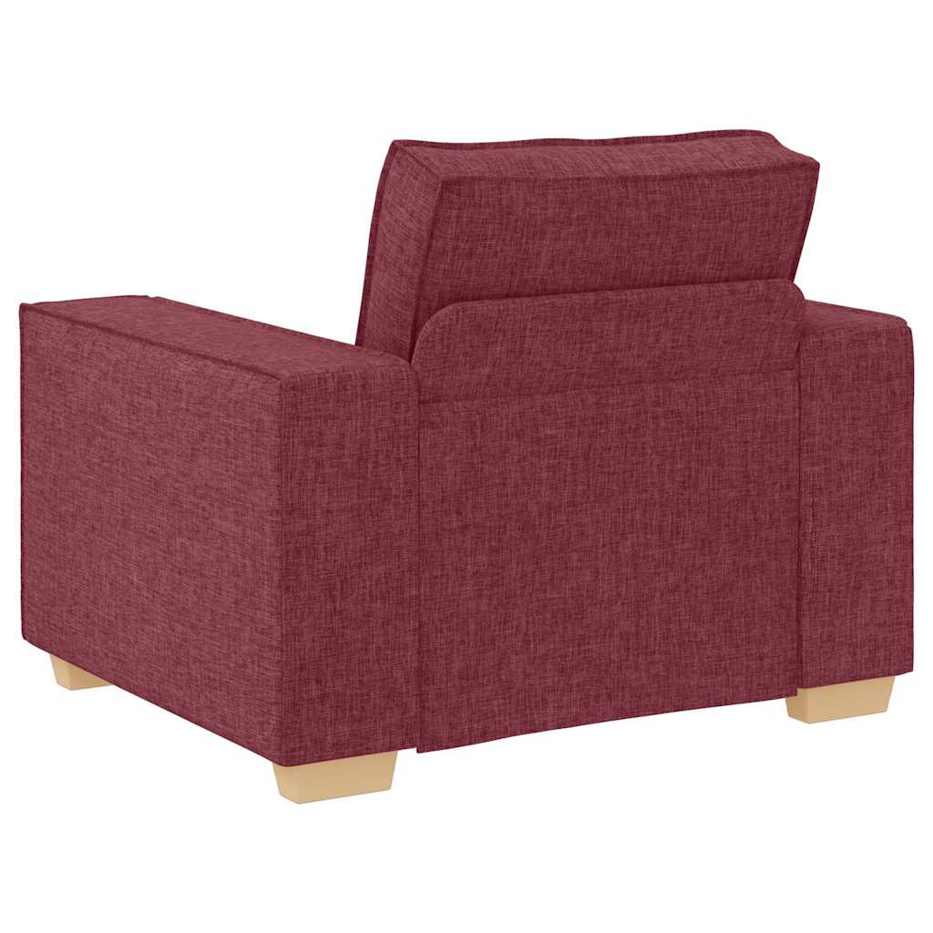 Καναπές 3 pcs Κόκκινο 220 x 80 x 84 εκ Ύφασμα μείγματος λινών - Pakobazaar