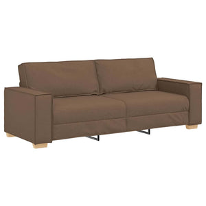 Καναπές 3 pcs Καφέ 220 x 80 x 84 εκ Ύφασμα μείγματος λινών - Pakobazaar