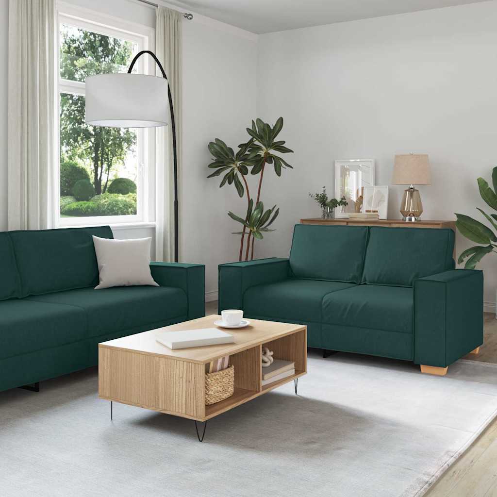 Καναπές 3 pcs Σκούρο Πράσινο 220 x 80 x 84 εκ - Pakobazaar