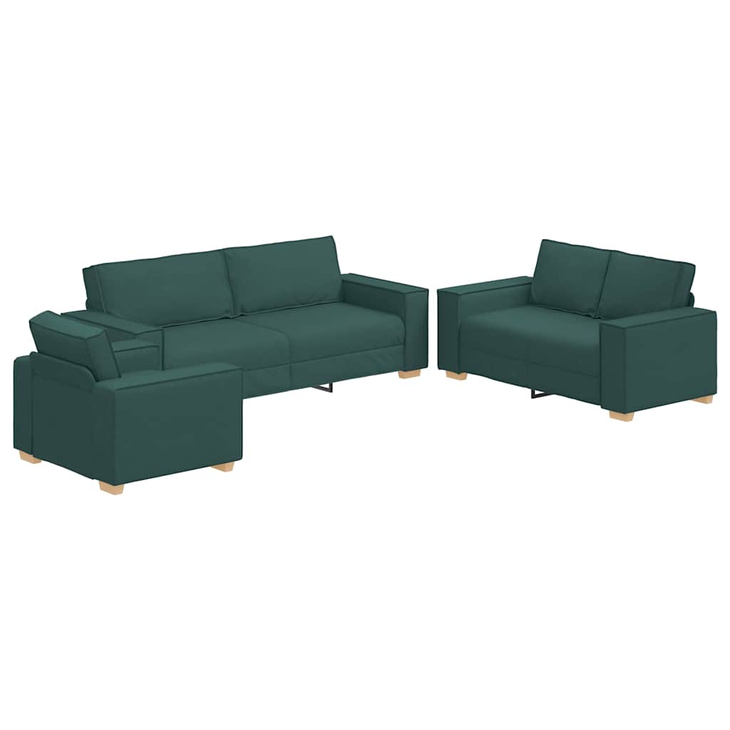 Καναπές 3 pcs Σκούρο Πράσινο 220 x 80 x 84 εκ - Pakobazaar