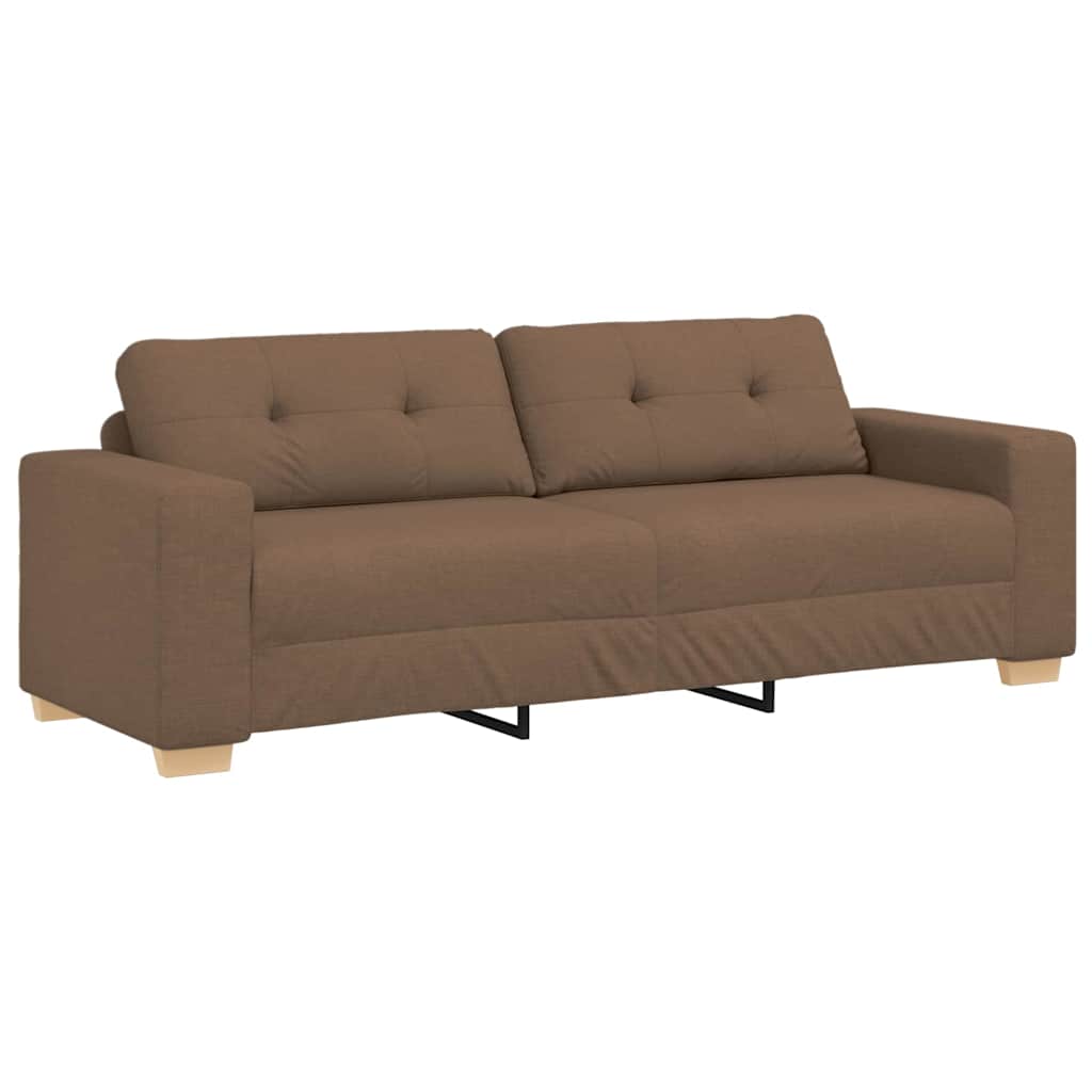 Καναπές 3 pcs Καφέ 221 x 80 x 80 εκ Ύφασμα μείγματος λινών - Pakobazaar