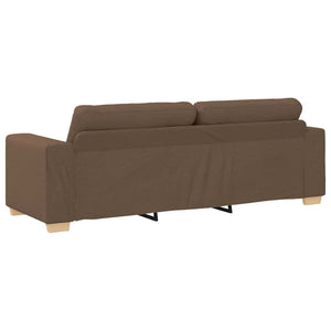 Καναπές 3 pcs Καφέ 221 x 80 x 80 εκ Ύφασμα μείγματος λινών - Pakobazaar