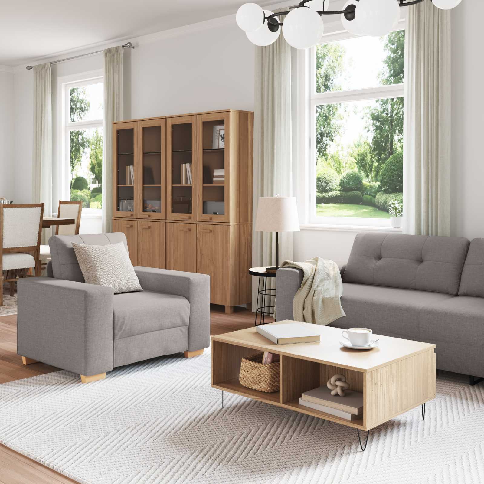Καναπές 3 pcs Taupe 221 x 80 x 80 εκ Ύφασμα μείγματος λινών - Pakobazaar