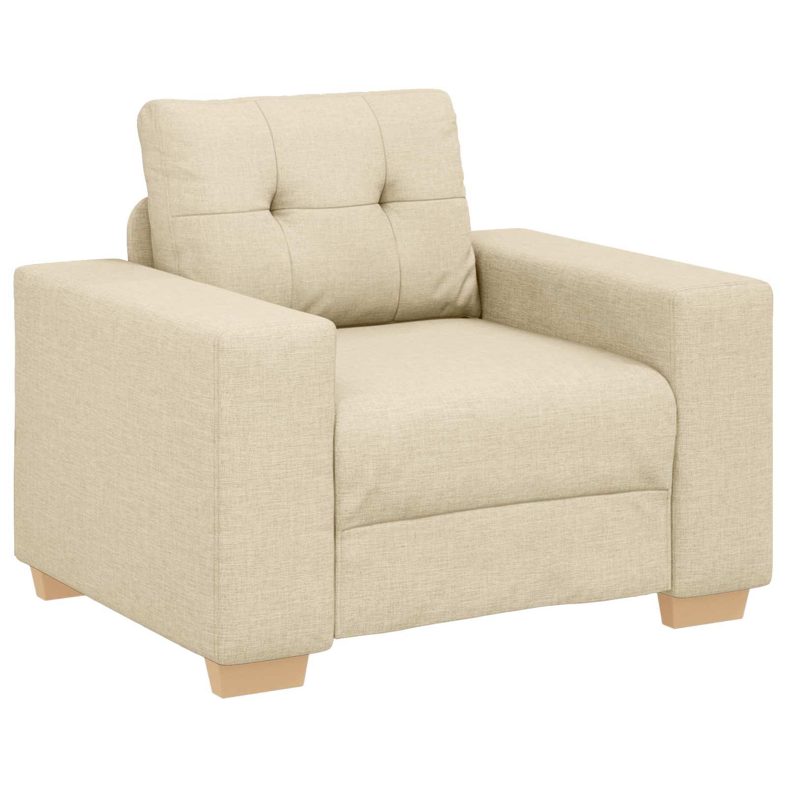 Καναπές 3 pcs Κρεμ 221 x 80 x 80 εκ Ύφασμα μείγματος λινών - Pakobazaar