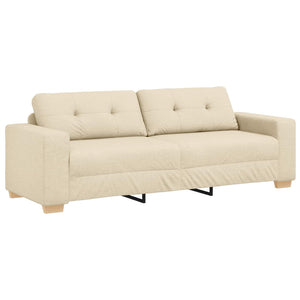 Καναπές 3 pcs Κρεμ 221 x 80 x 80 εκ Ύφασμα μείγματος λινών - Pakobazaar