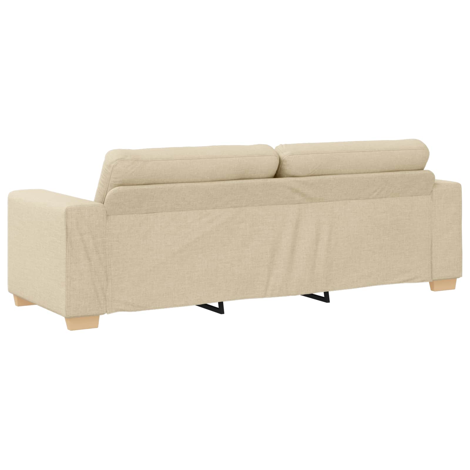 Καναπές 3 pcs Κρεμ 221 x 80 x 80 εκ Ύφασμα μείγματος λινών - Pakobazaar