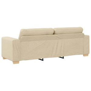Καναπές 3 pcs Κρεμ 221 x 80 x 80 εκ Ύφασμα μείγματος λινών - Pakobazaar