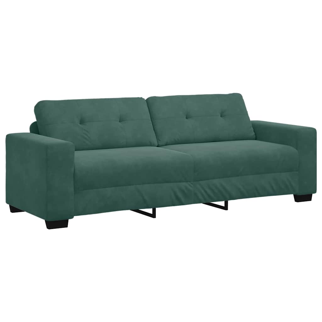 Σετ Καναπέ 3 pcs Σκούρο Πράσινο 221 x 80 x 80 εκ Βελούδο