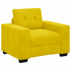 Σετ Καναπέ 3 pcs Κίτρινο 221 x 80 x 80 εκ Βελούδο - Pakobazaar