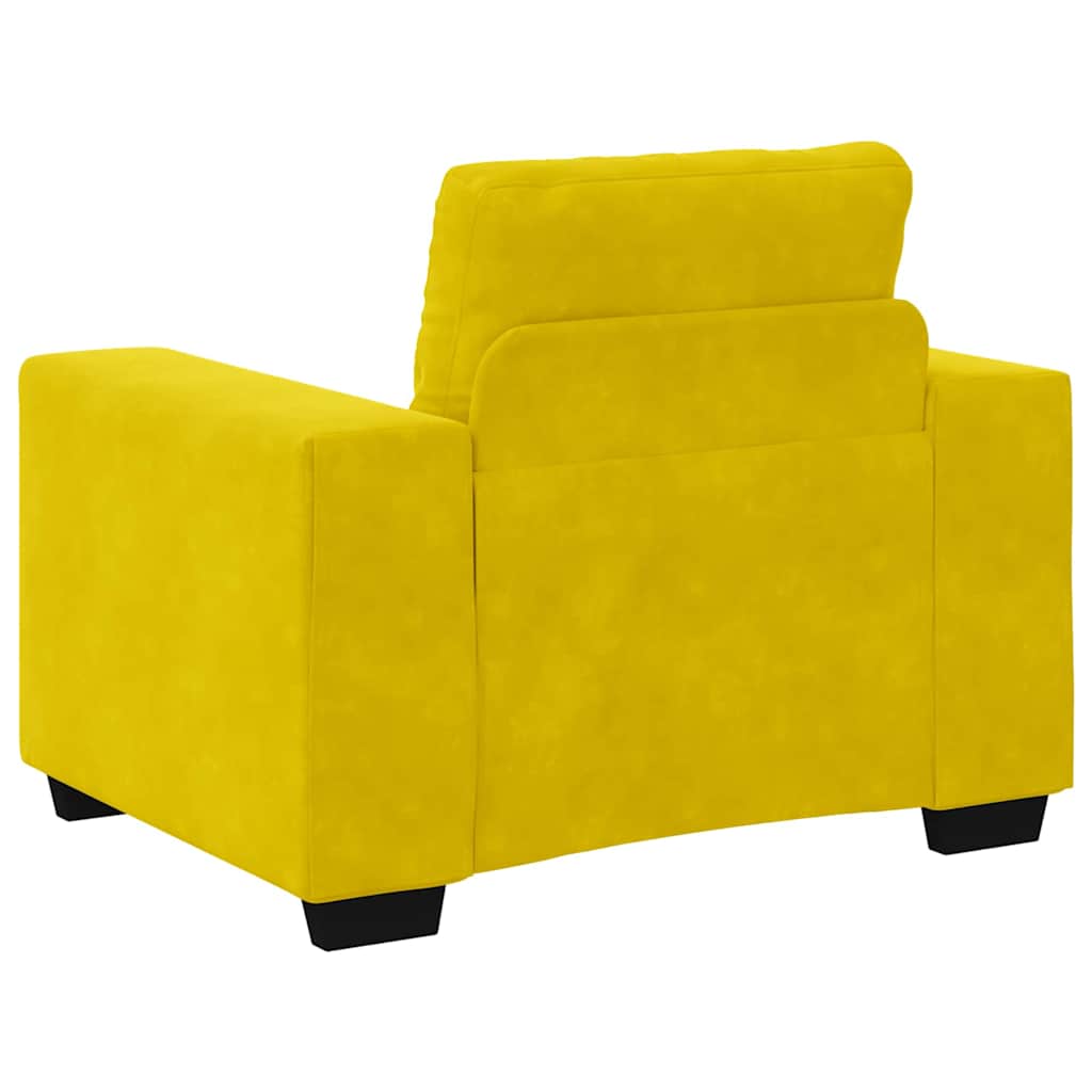 Σετ Καναπέ 3 pcs Κίτρινο 221 x 80 x 80 εκ Βελούδο - Pakobazaar
