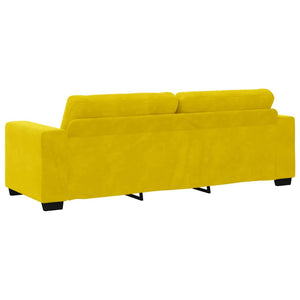 Σετ Καναπέ 3 pcs Κίτρινο 221 x 80 x 80 εκ Βελούδο - Pakobazaar