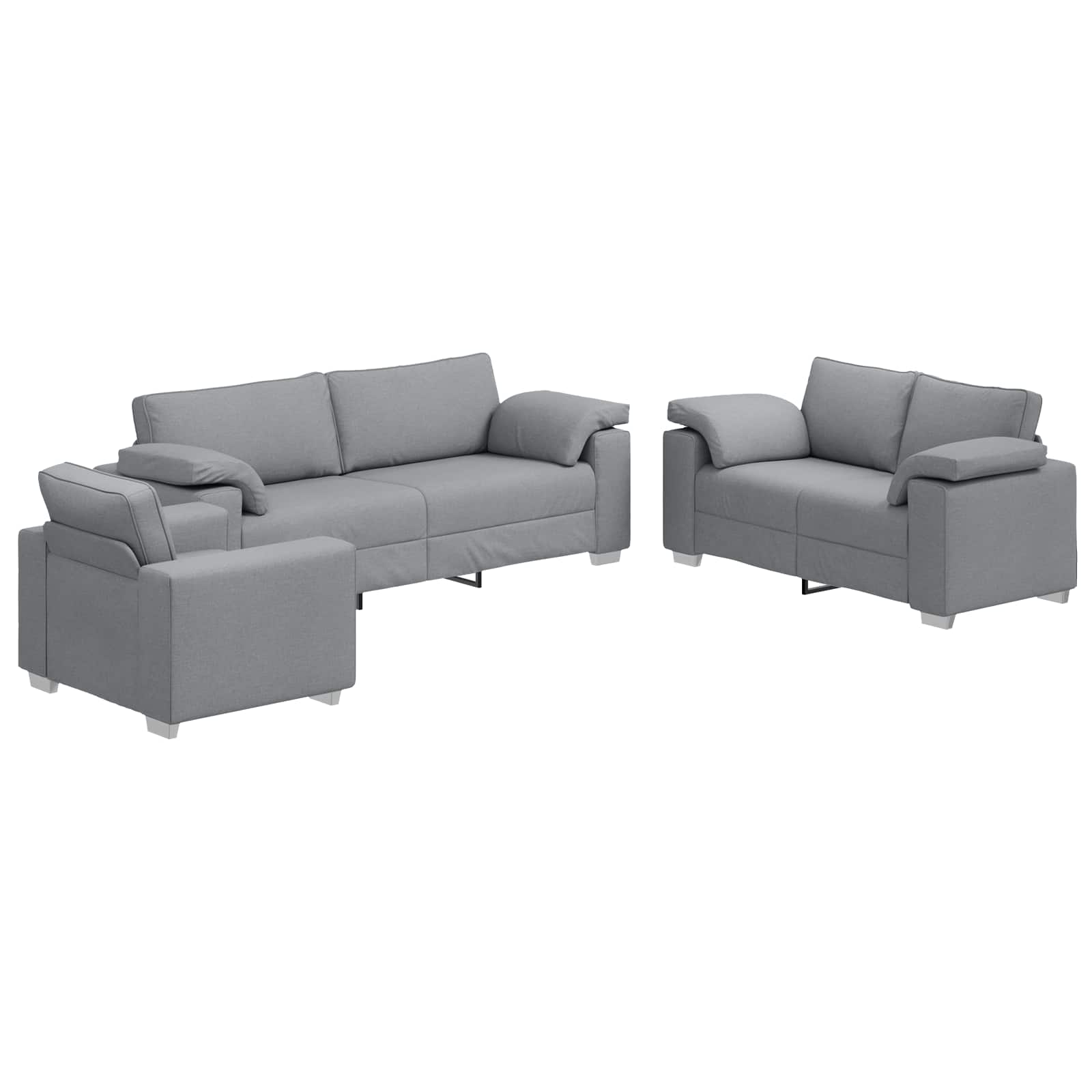 Καναπές 3 pcs Ανοιχτό γκρι 219 x 80 x 82 εκ