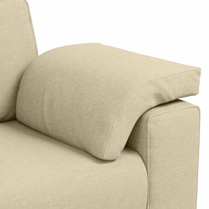 Καναπές 3 pcs Κρεμ 219 x 80 x 82 εκ Ύφασμα μείγματος λινών - Pakobazaar