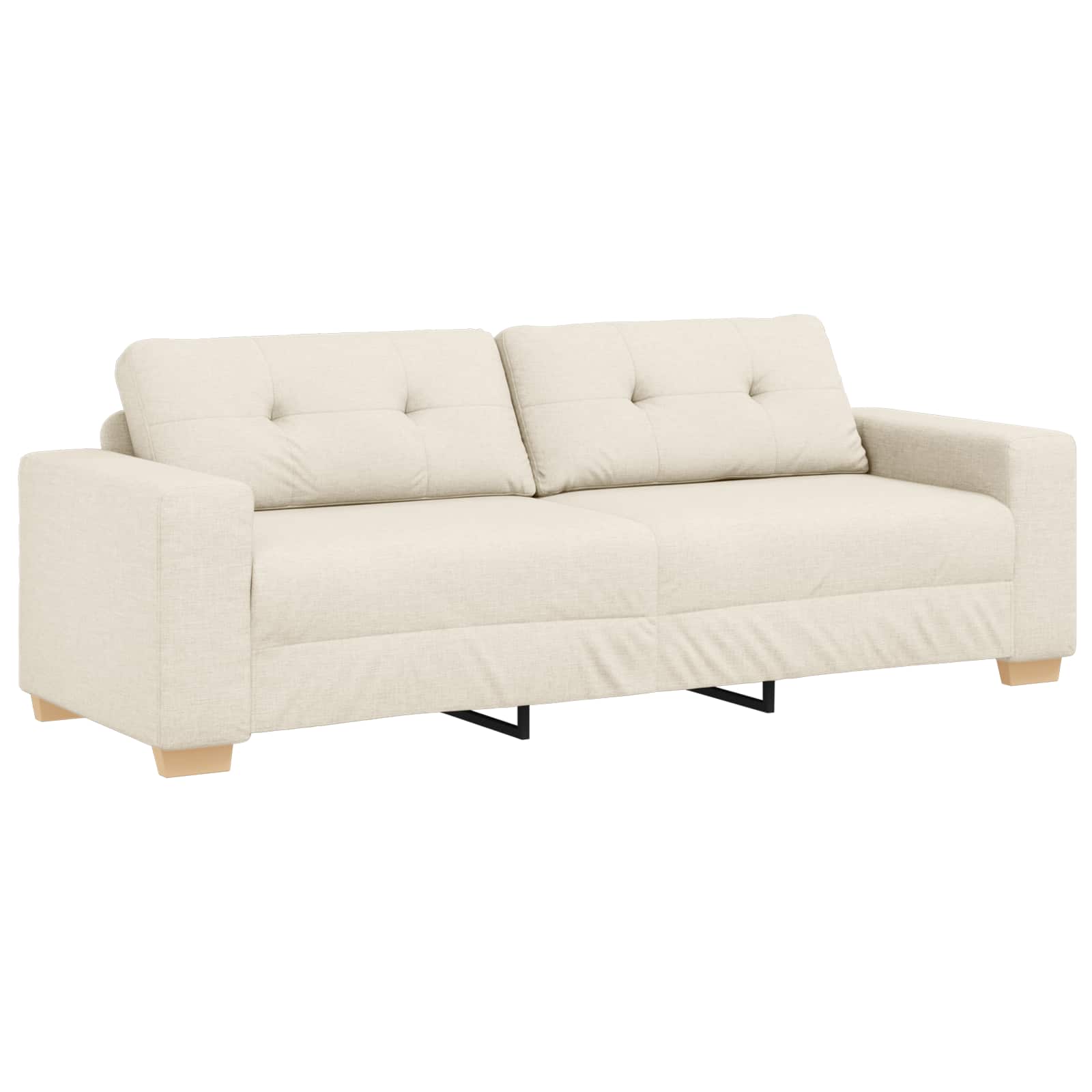 Καναπές 2 pcs Μπεζ 221 x 80 x 80 εκ Ύφασμα μείγματος λινών