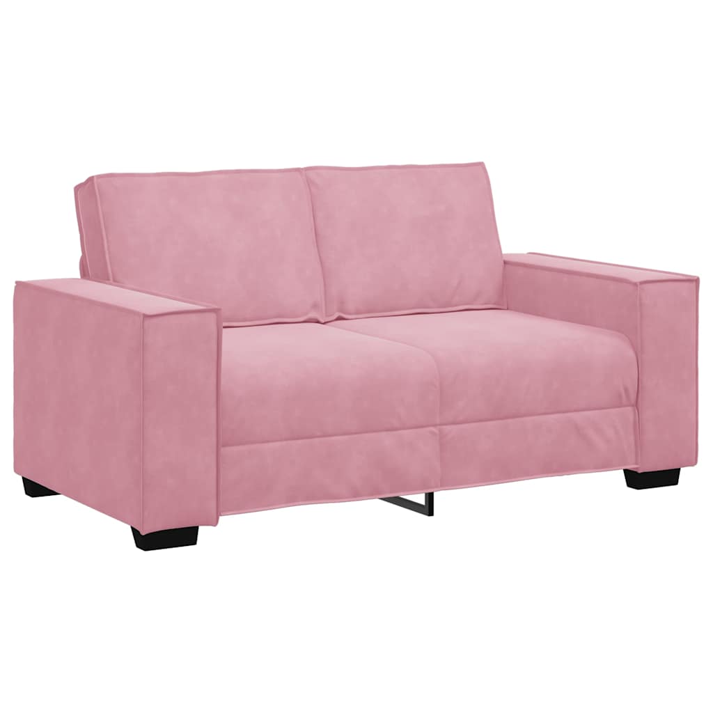 Σετ Καναπέδων 2 Τεμαχίων με Μαξιλάρια Ροζ Βελούδο - Pakobazaar