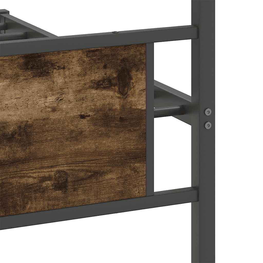 Σκελετός Κρεβ. Χωρίς Στρώμα Καπνιστή Δρυς 107x203εκ. Επεξ. Ξύλο