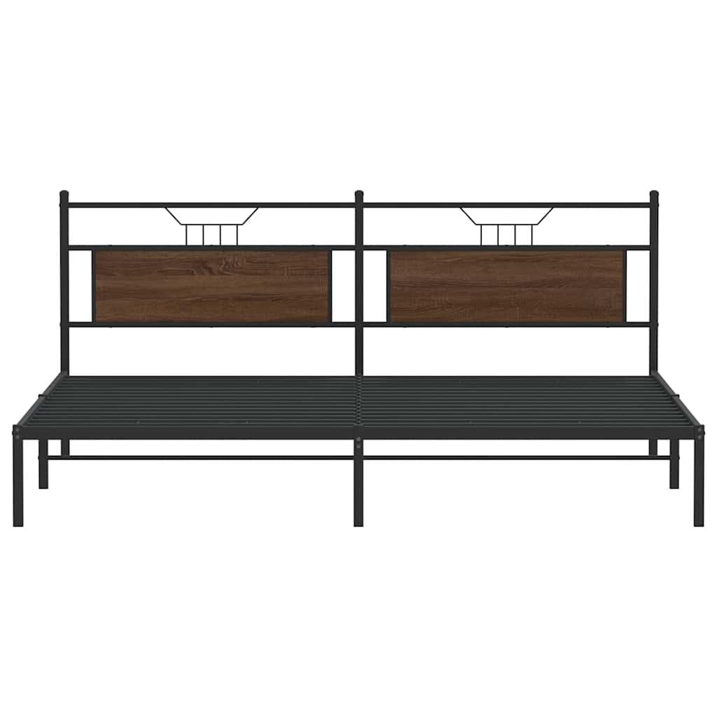 Πλαίσιο Κρεβατιού Χωρ. Στρώμα Καφέ Δρυς 193x201 εκ Επεξ. Ξύλο