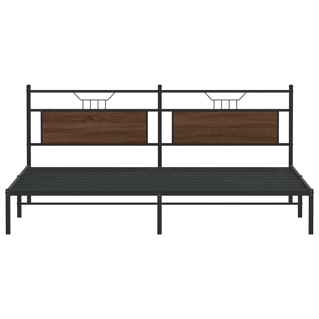 Πλαίσιο Κρεβατιού Χωρ. Στρώμα Καφέ Δρυς 200x200 εκ Επεξ. Ξύλο