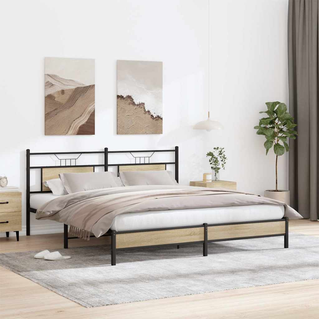 Πλαίσιο Κρεβατιού Χωρ. Στρώμα Sonoma Δρυς 183x203 εκ. Επ. Ξύλο