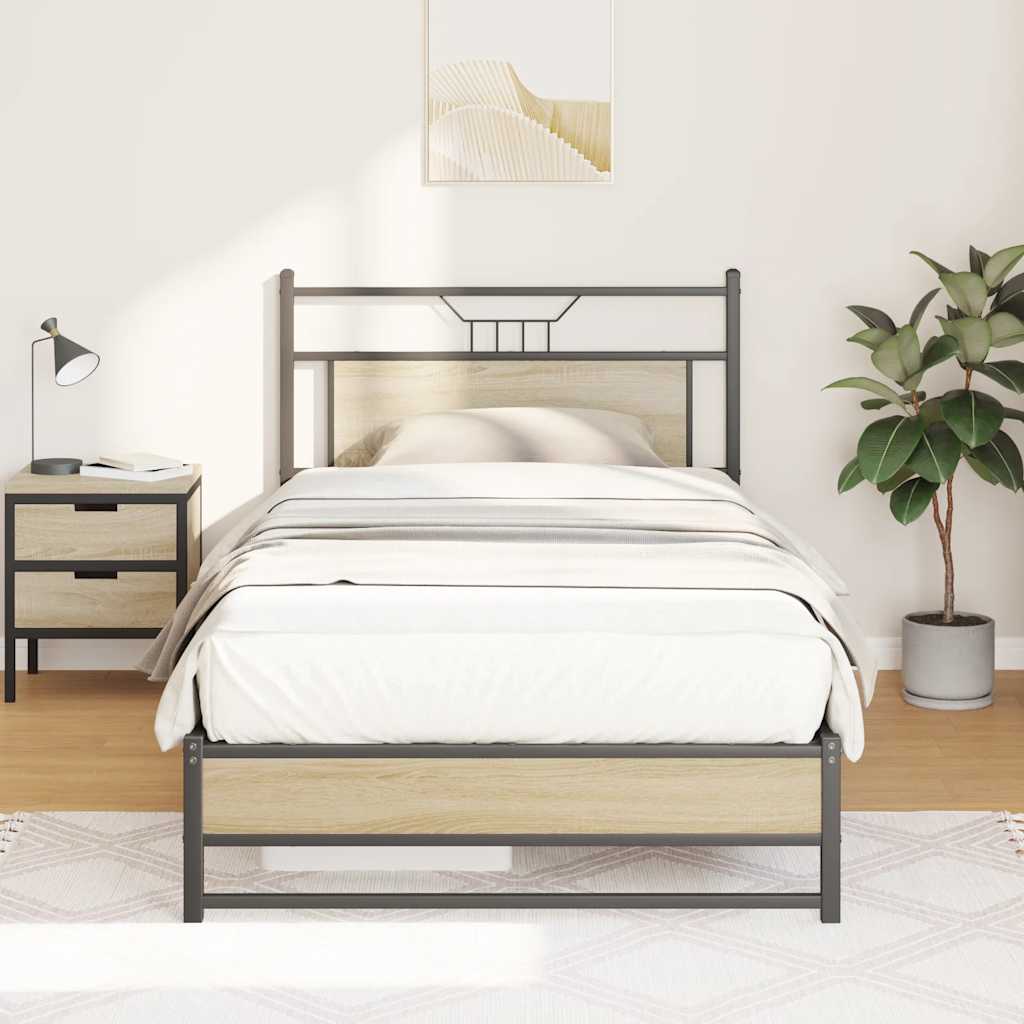 Πλαίσιο Κρεβατιού Χωρ. Στρώμα Sonoma Δρυς 100x190 εκ Επ. Ξύλο